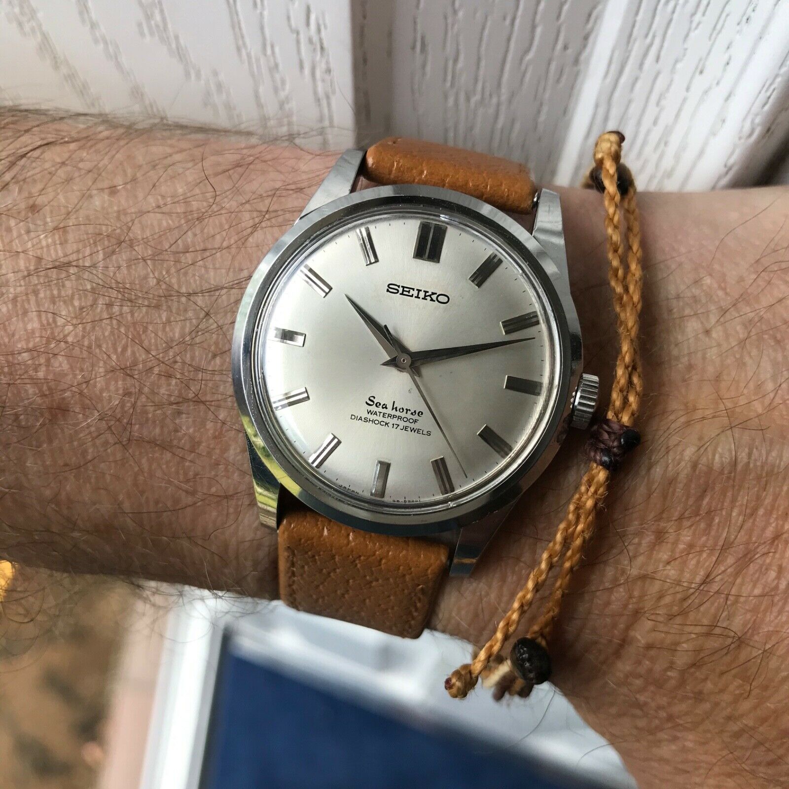 Superb vintage 1960's Seiko 66-8980 Sea Horse 17J silver dial