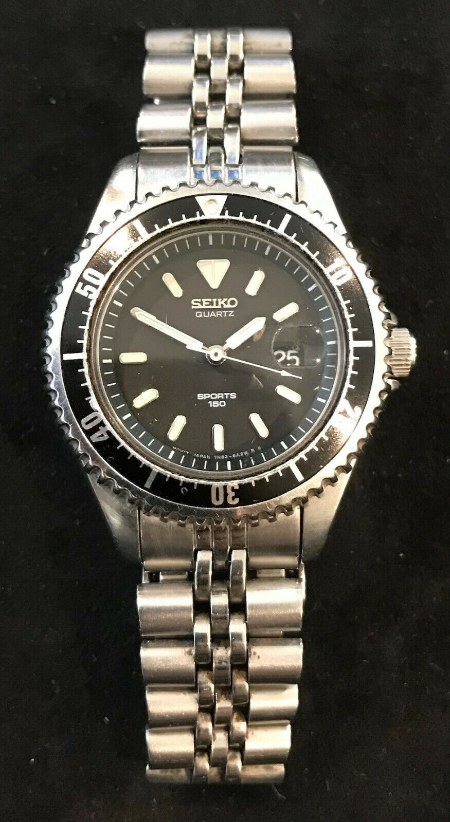 Vintage Seiko 7N82-6A20 Divers Womens 30mm Watch Quartz Sports 150