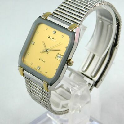 RADO クォーツ 腕時計 シルバー メッシュ　113.3229.4 17 RADO 113.3229.4 DATE MEN'S SILVER GOLD VINTAGE WATCH SWISS