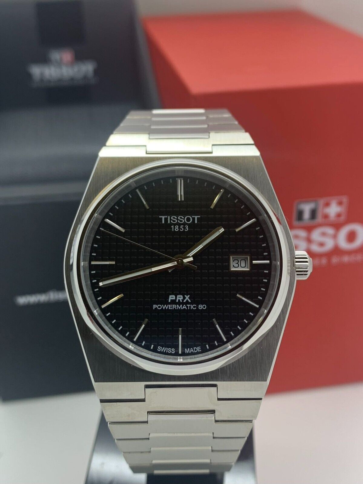 Tissot PRX T137.407.11.051.00 Black Dial 40mm PM80 Automatic Steel