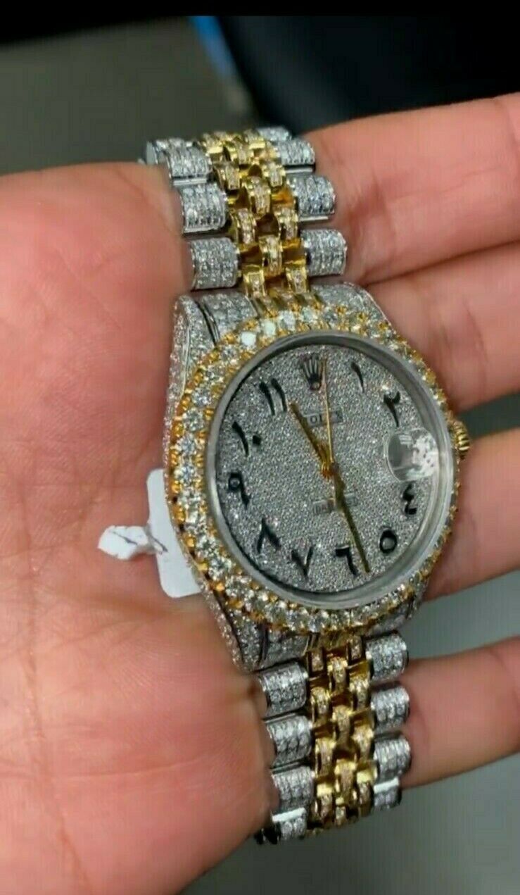 Two tone discount rolex iced out