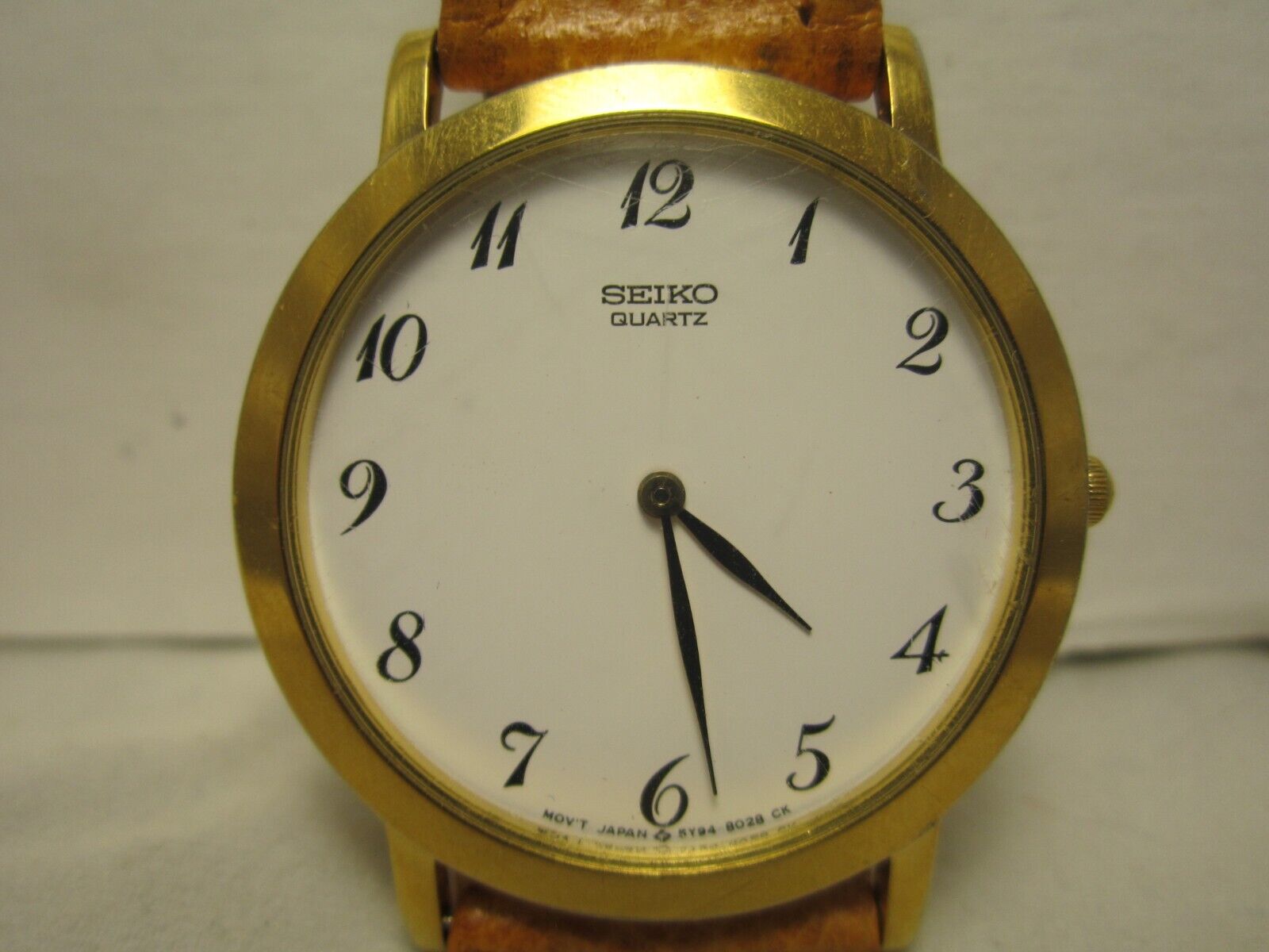 時計 Seiko watch for men New Old Stock 1989 dress Seiko Quartz vintage watch, 5Y94