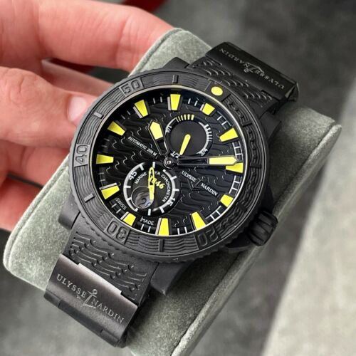 Ulysse Nardin Maxi Marine Diver Black Sea Men s Watch Wave Yellow