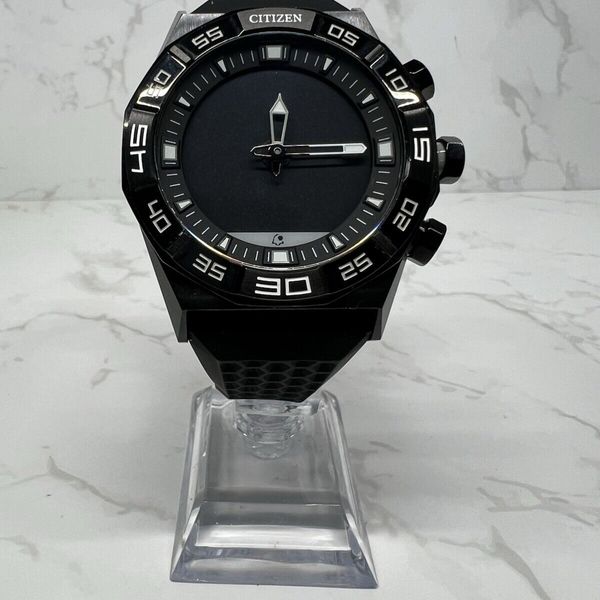 Citizen Mens Cz Smart Hybrid Black Silicone Strap Watch Jx1000 03e 