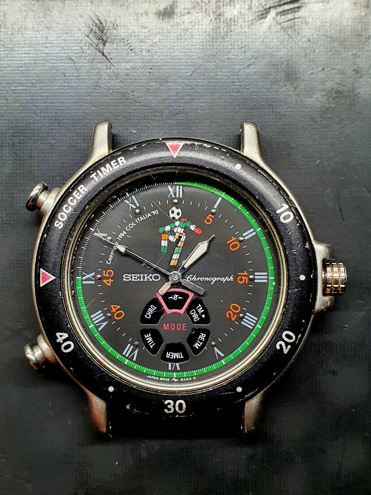 Seiko 8M32 891B Italia 90 acciaio difettoso FOR PARTS