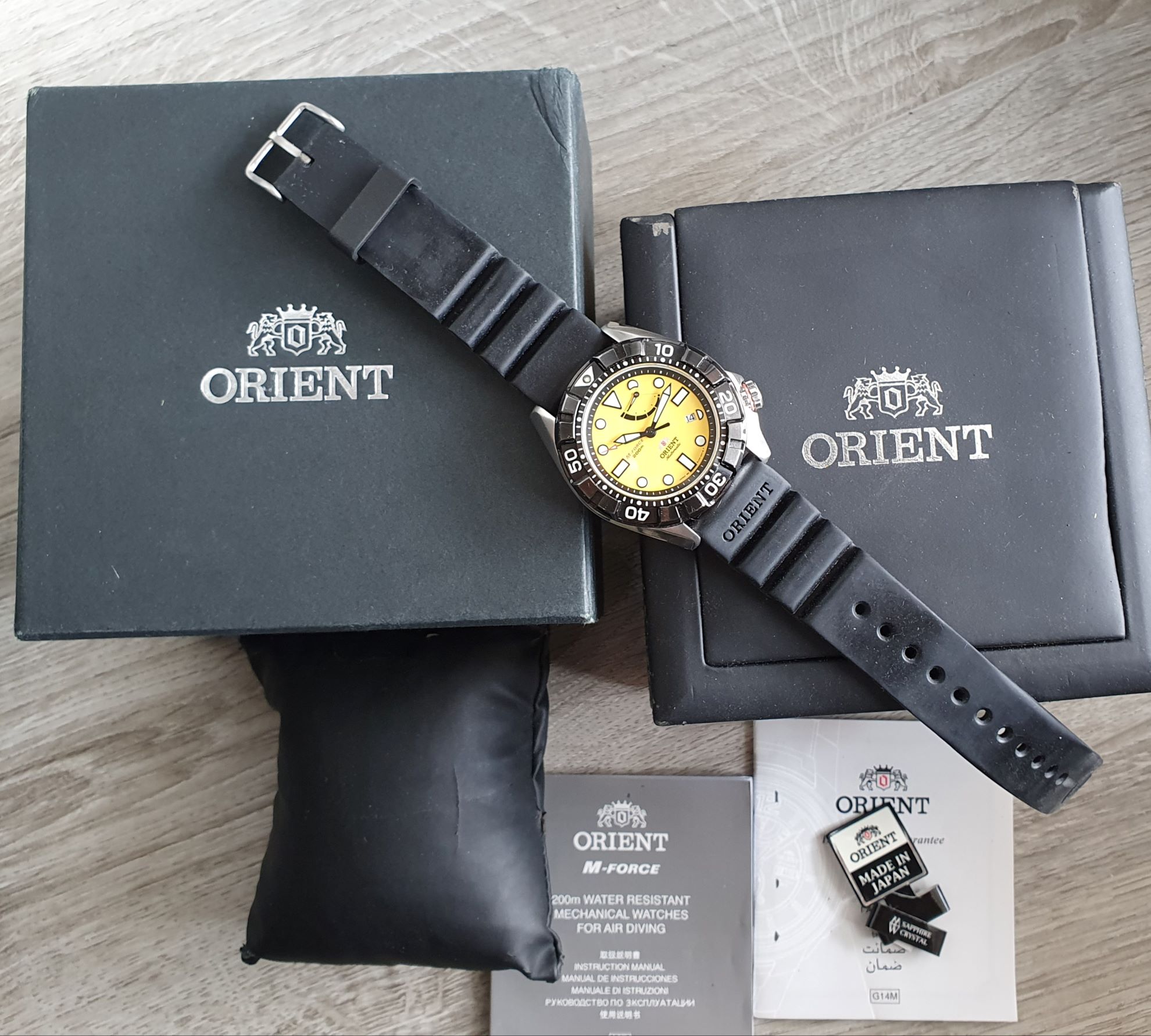 Orient M-Force Diver SEL03005Y0 - yellow dial - EU based | WatchCharts  Marketplace