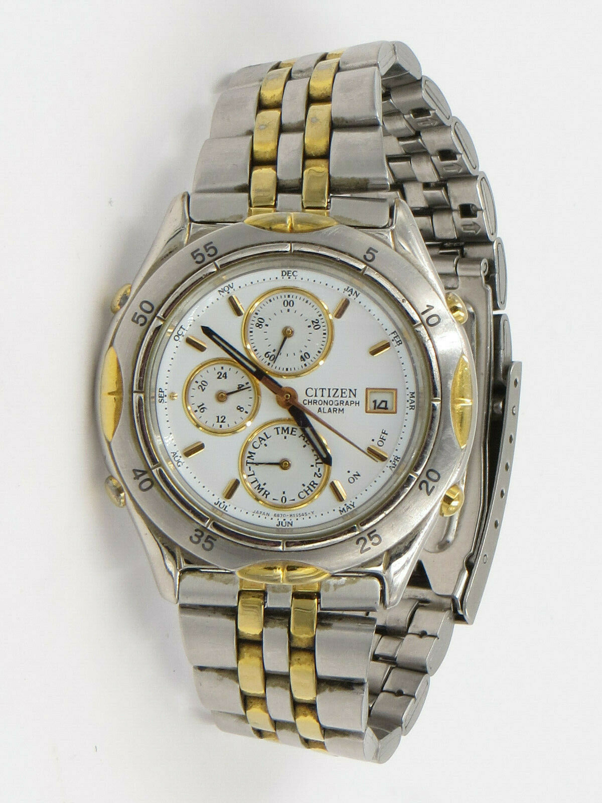 Citizen (6870-H09319) Chronograph Alarm Day Date Watch 38mm Case 7