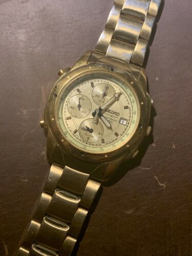 New Battery 1992 SEIKO Quartz Alarm Chronograph 7T32 6M59