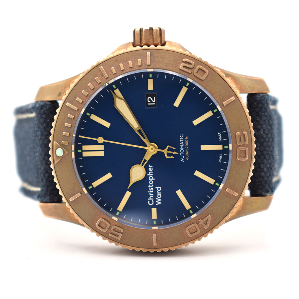 Christopher Ward C60 Trident Pro 600 Bronze Blue Dial 549