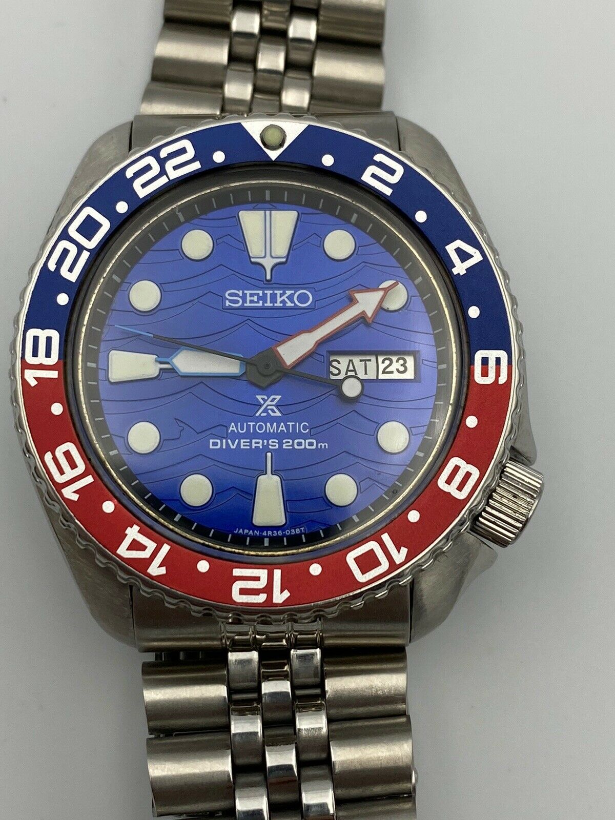 SEIKO Scuba Diver Automatic Men Watch 200M Day Date 6309-0020 Blue 