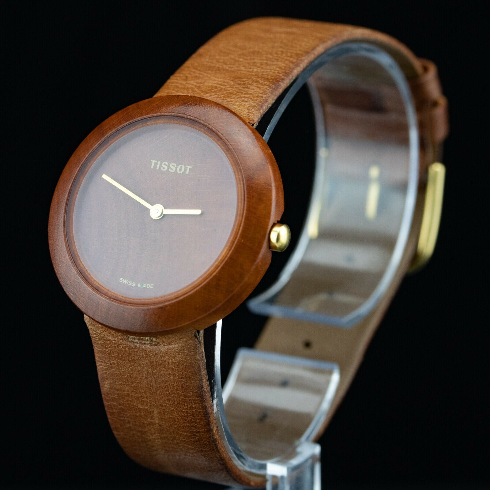 TISSOT Wood Watch W150 32mm 1980s Swiss made ETA 976.001