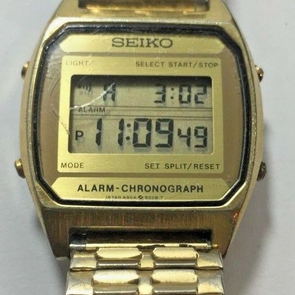 Vintage Seiko A904-5009 A904 -500BT Gold Alarm Chronograph Digital Japan  Watch | WatchCharts