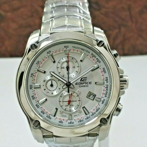 Casio Edifice Tachymeter Date EF 524 WR 100M Chronograph Men s Wrist Watch WatchCharts Marketplace