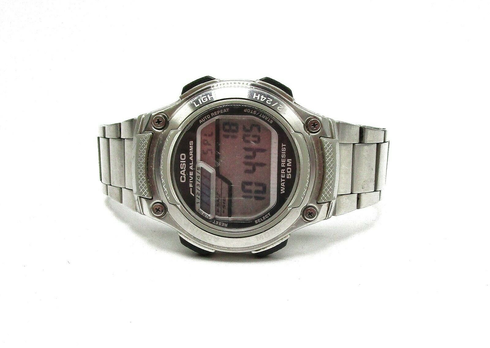 Casio Five Alarms 3149 W 212H St Steel Digital Linked Band Watch RUNS CD101 WatchCharts Marketplace