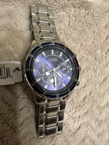 腕時計　GUESS Guess Pinnacle Chronograph White Dial Blue Leather Strap
