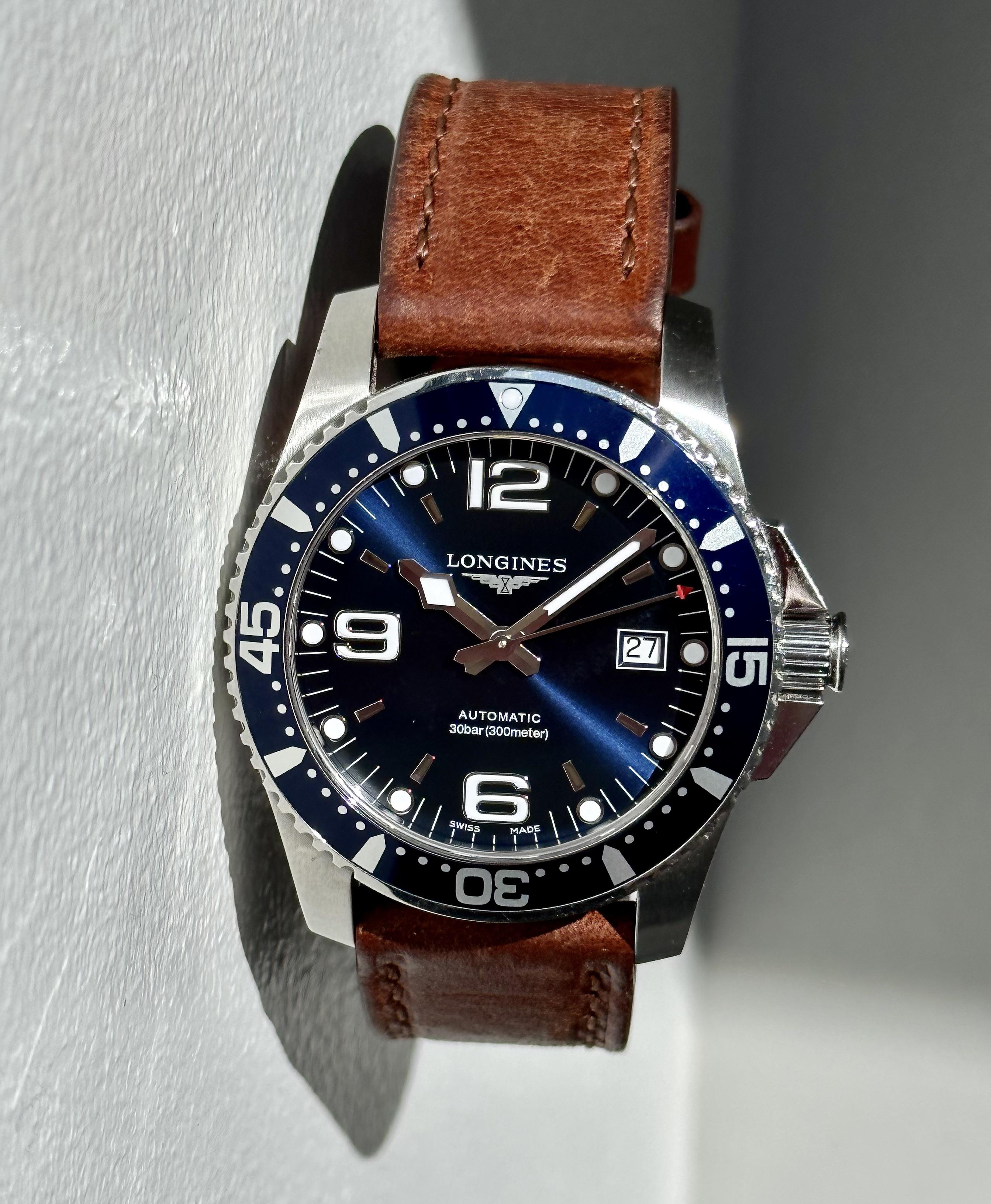 Longines sale hydroconquest leather