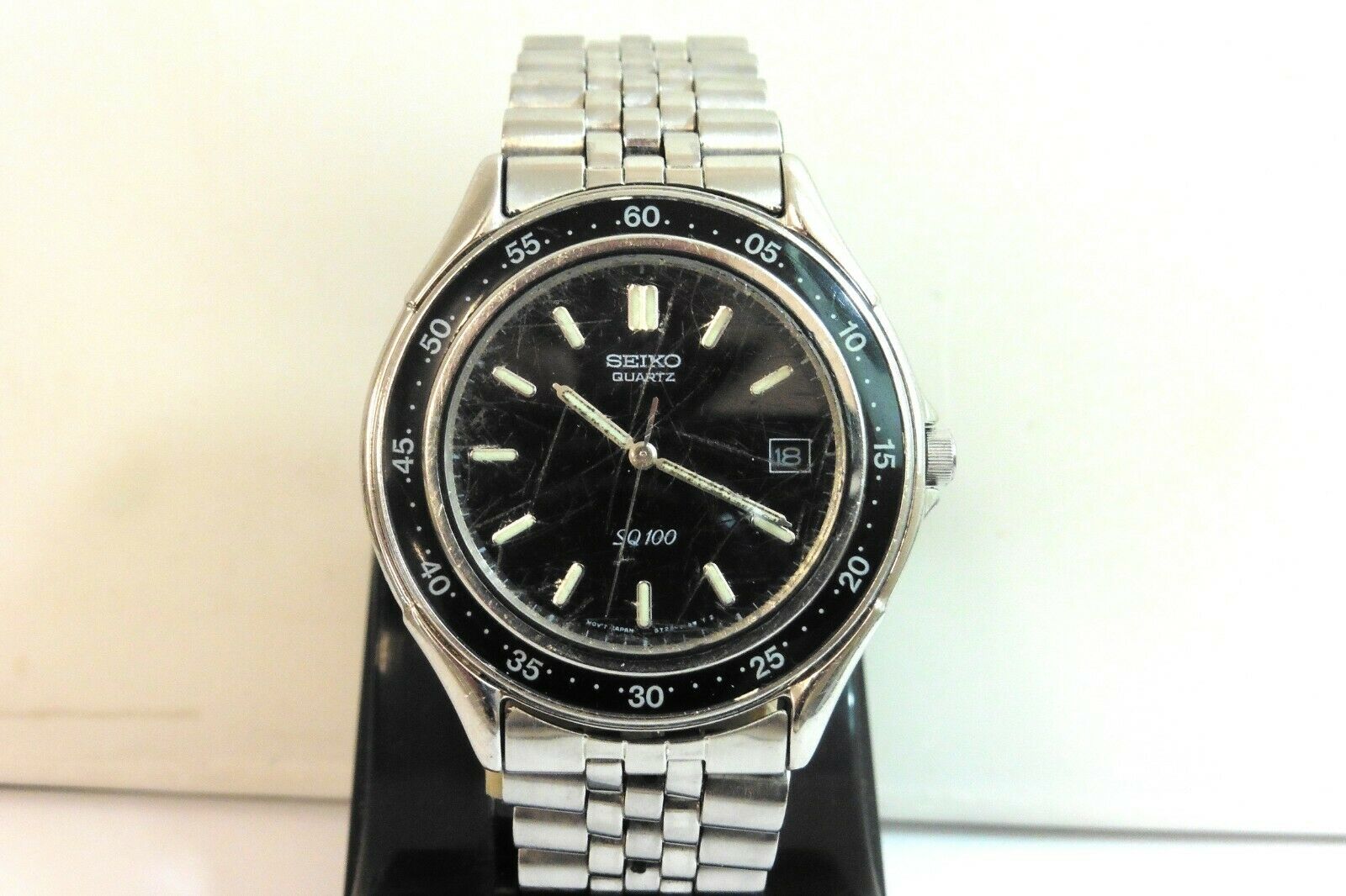 新品電池 稼働】SEIKO セイコー SQ100 5Y22-6070 1990 GENTS STEEL 