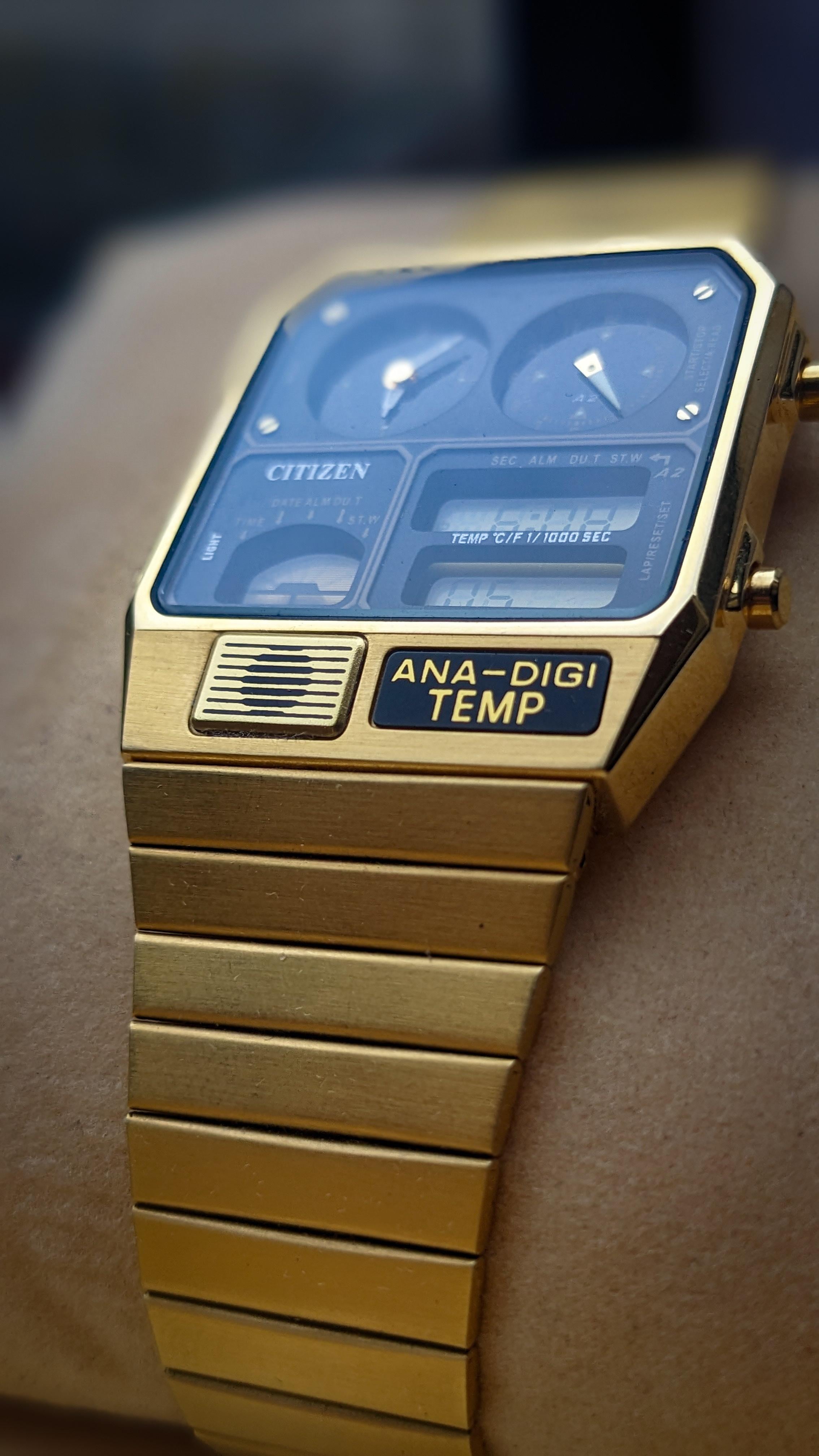 CITIZEN ANA-DIGI TEMP ゴールド 美品 WTS] Citizen Ana Digi Temp | 1980's | 8988-S073057 | Gold Vintage