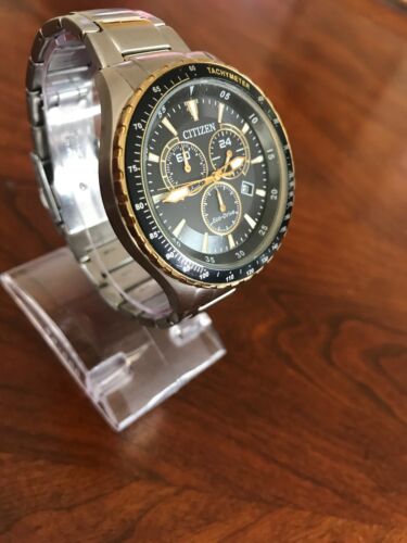 Citizen Eco-Drive Chronograph Watch Steel/Gold H500-S103657 + Box