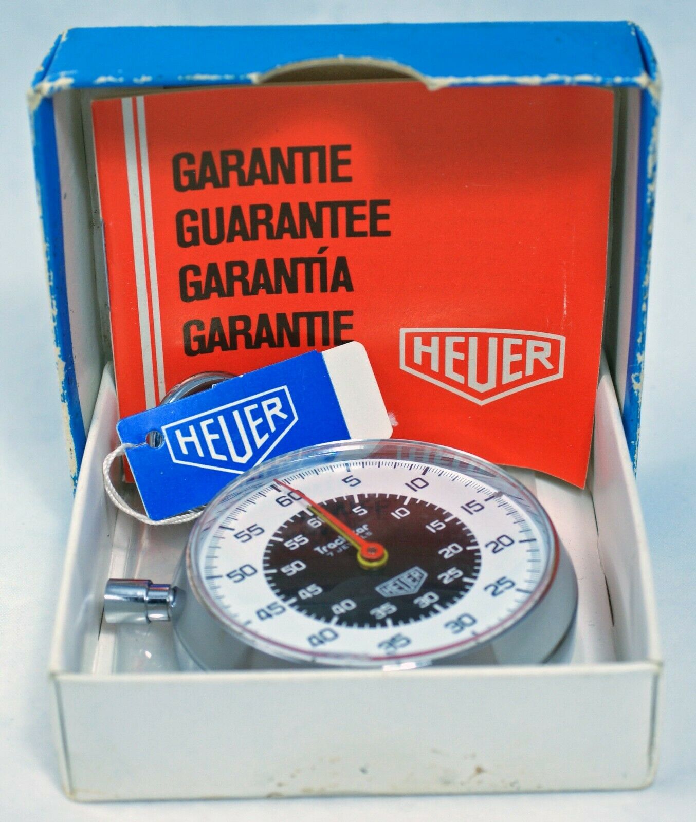 Heuer Trackstar 652.301 7 Jewels Stop Watch Mint Cond. in Box with
