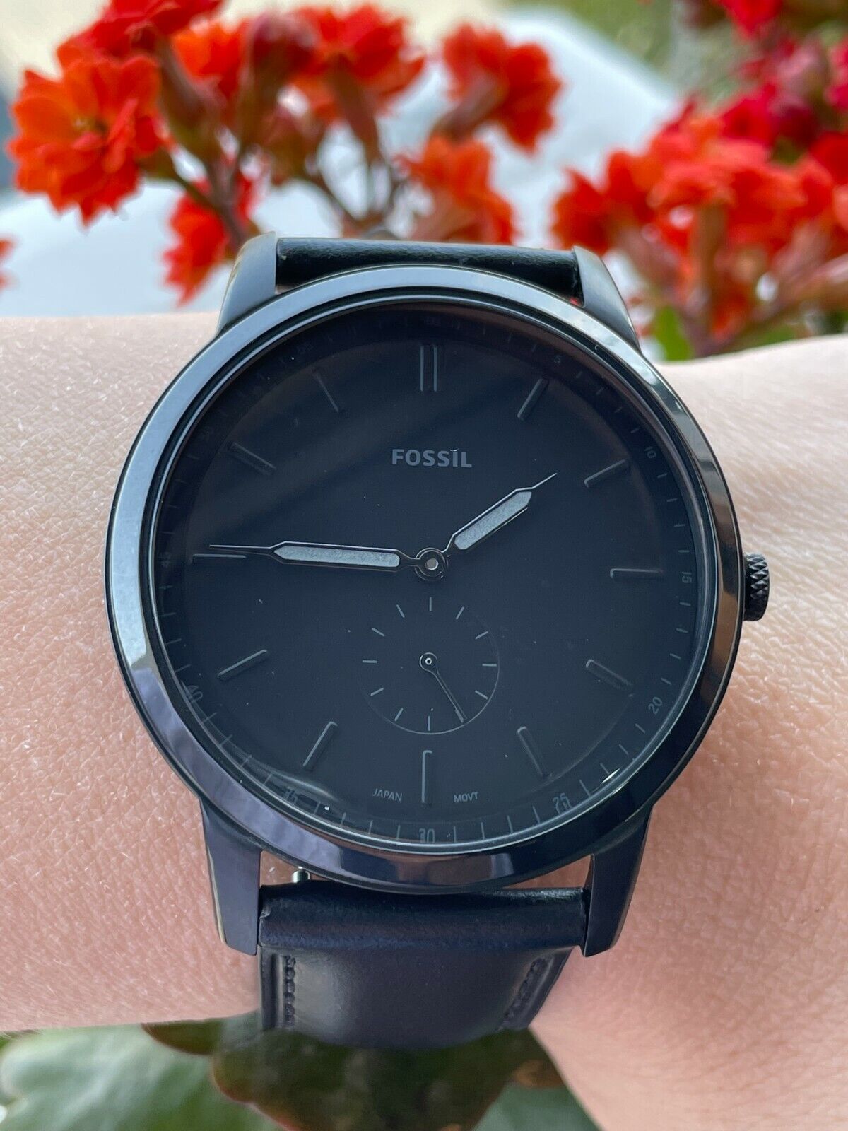 Fossil fs5447 clearance minimalist leather black