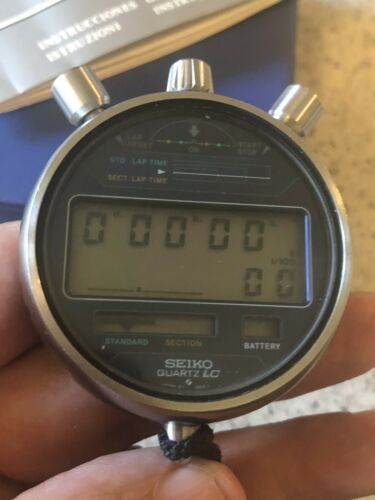 Solid Used Working SEIKO 8700 Digital Type Stop Watch JAPAN 87