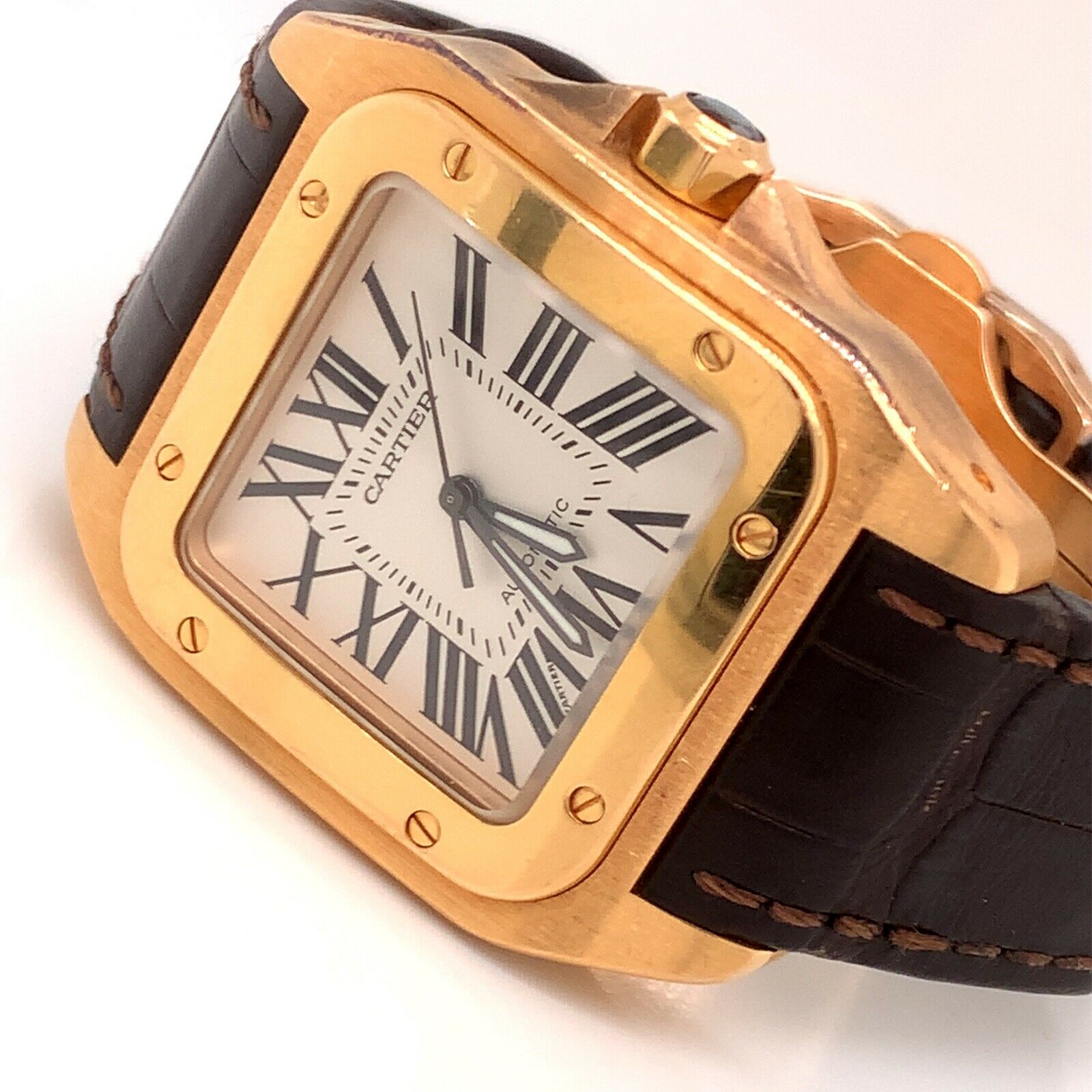 CARTIER 2879 Santos De Cartier Santos 100 Rose Gold 18k Excellent