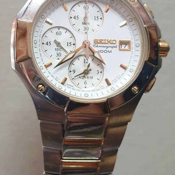 Seiko 7t62 0dp0 Chronograph Alarm Quartz Watch Sna410 Watchcharts 0751