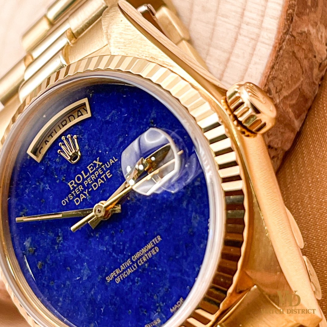 1982 Rolex President Day Date Lapis Lazuli 18038 Custom Stone