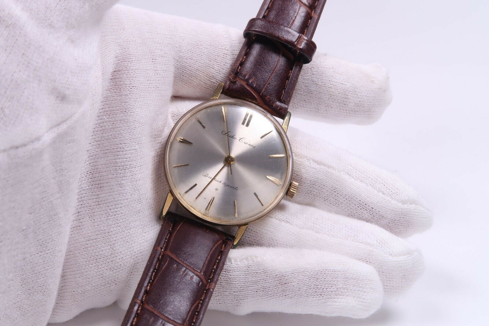 Vintage SEIKO CRONOS DIASHOCK J14061A 21J Hand-Winding Mens Watch