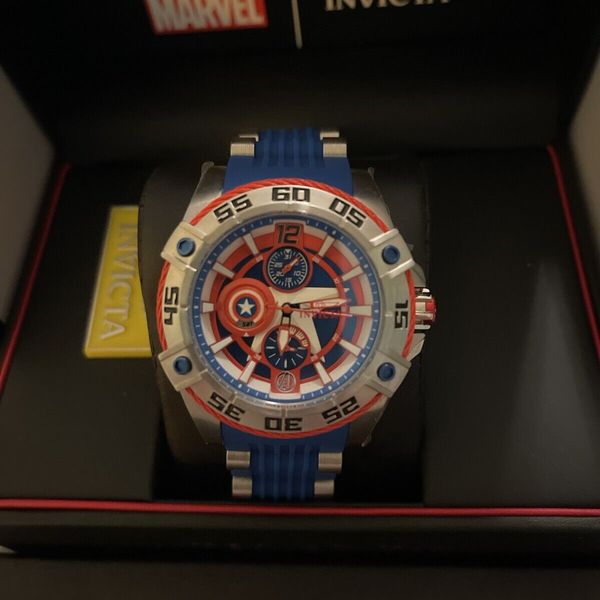 Invicta Marvel Limited Edition Captain America Watch 43.5mm Model 27024 ...