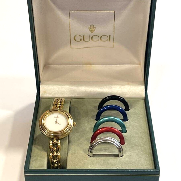 GUCCI Change Bezel Watch Quartz 6 Colors Gold Quartz Ladies Wristwatch ...