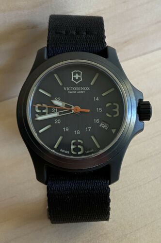 Victorinox Original Grey Black Canvas Strap 40mm Men s Military Watch 241593.1 WatchCharts