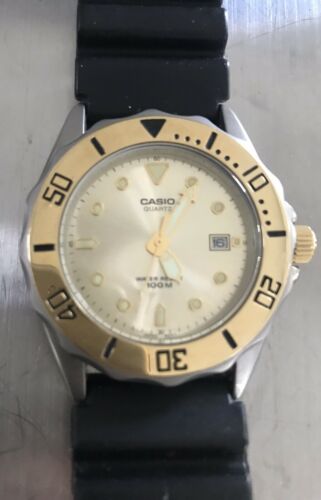 Casio Quartz Men's Watch 100m 1346 MTD-1008 Water Resistant Gold