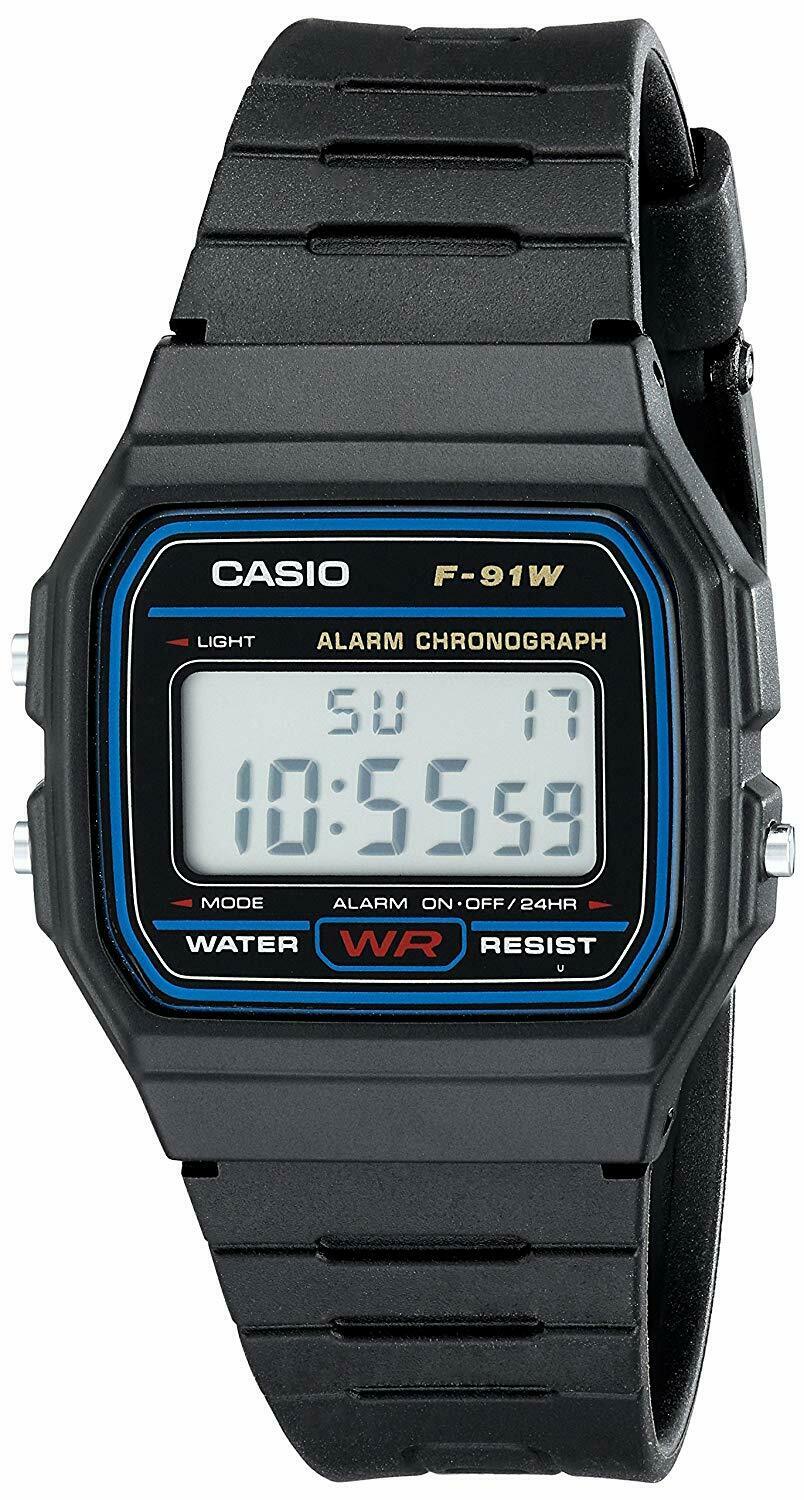 Casio F91W 1 Blue Resin Strap Digital Sport Authentic Watch Classic WatchCharts