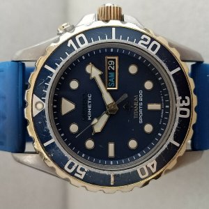 SUPER RARE SEIKO DIVER 5M43-0B30 SKJ048 KINETIC TITANIUM SPORTS 200 MEN'S  WATCH | WatchCharts