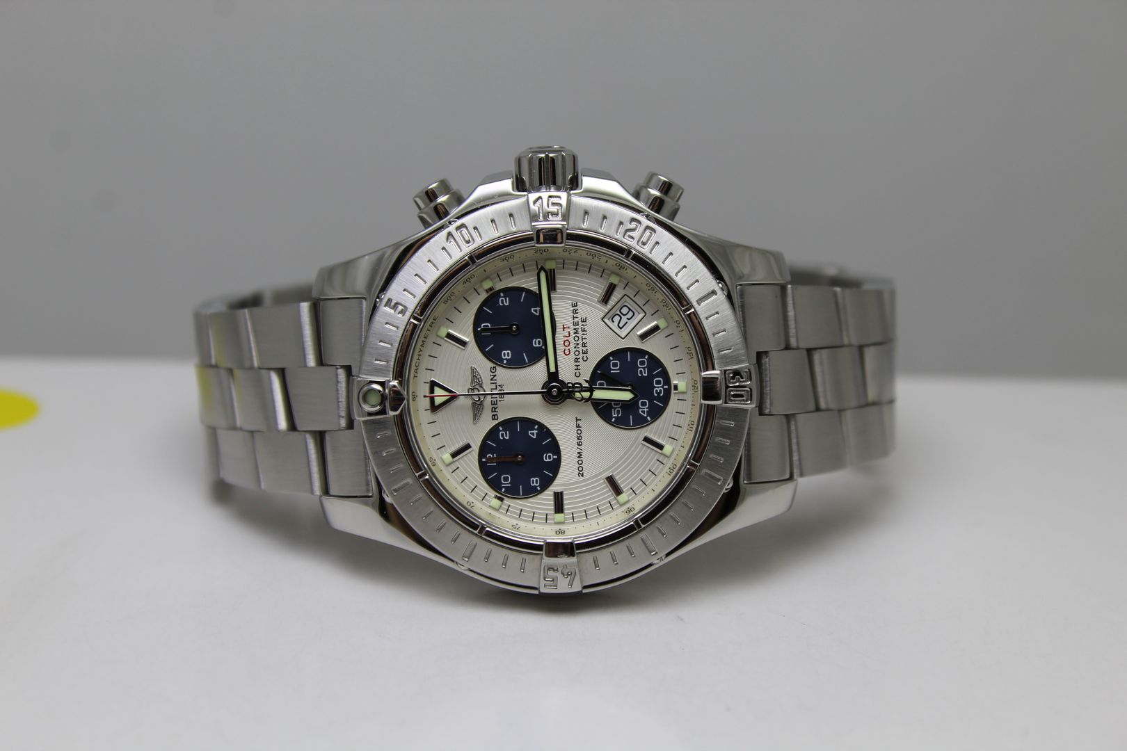 Breitling Silver/Cream Chrono Colt II A73380 41mm COSC Quartz ...