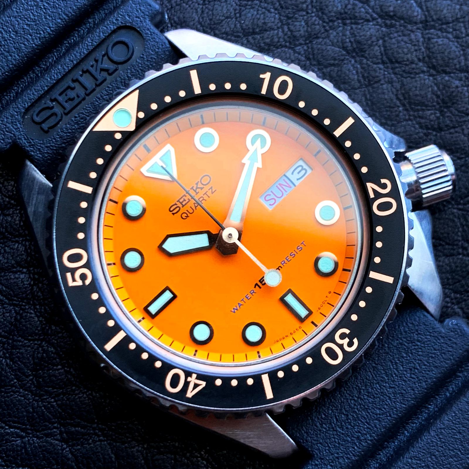 SEIKO　セイコーダイバー　6458-6000　ヴィンテージ品　状態良好 Seiko 6458-6000 Vintage Diver Watch Quartz Black Dial 37.5mm Used