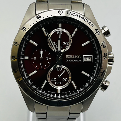 SEIKO 8T67-00C0 CHRONOGRAPH メンズ 腕時計 SEIKO Chronograph 8T67-00C0 Quartz Red Dial Men's Watch 39.6mm