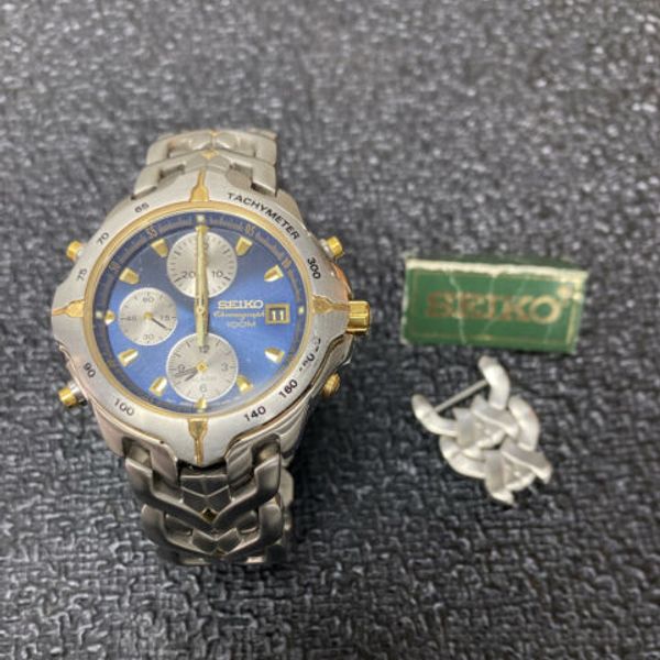 Pre Owned SEIKO Chronograph Alarm Men's Watch 7T32-6N50 100M | WatchCharts