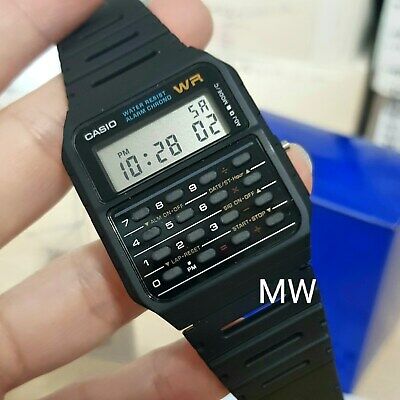 Casio Ca 53w 1z Classic Calculator Black Rubber Mens Kids Watch Alarm Ca53w New Watchcharts
