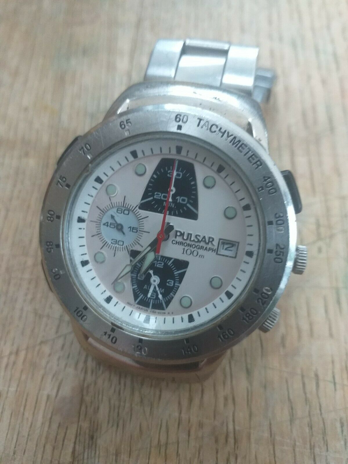 Seiko Pulsar NASA watch chrono alarm pilot tachymeter Y182-6D10