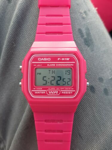 CASIO F91 W Pink Digital Watch WatchCharts Marketplace