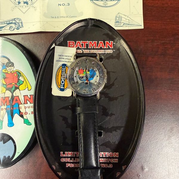 Robin. Watch Chart Batman & Robin Dynamic Duo Limited Edition Fossil Watch No.3 W/ Box Tin ...