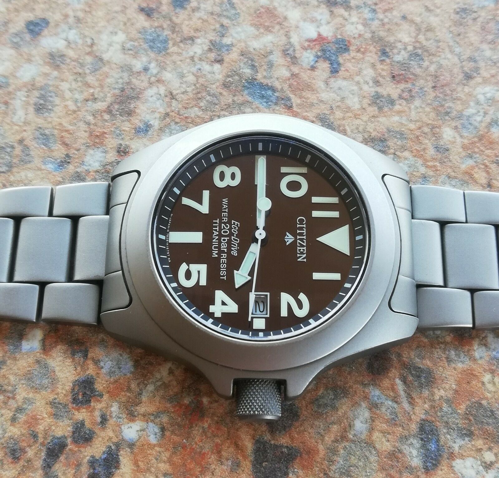 Rare Citizen Eco Drive 7828 H09971 TA Ray Mears Titanium 200m