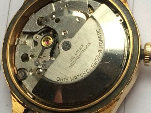 ORIS POWER RESERVE VINTAGE 17 JEWEL AUTOMATIC G.PLATED RUNS WELL