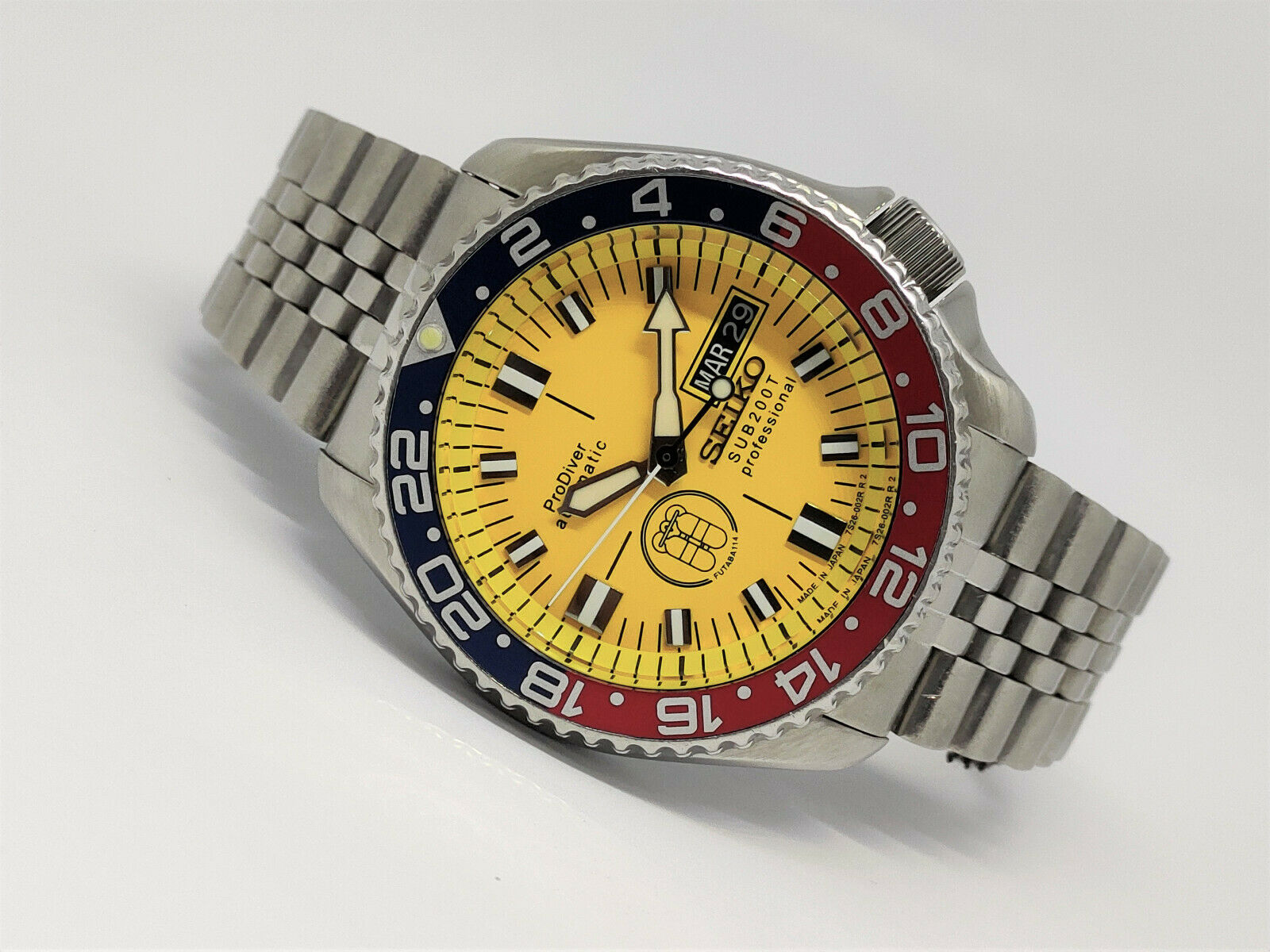 SEIKO DIVER 7S26-0020 SKX007 YELLOW SUB200T PRODIVER MOD AUTOMATIC