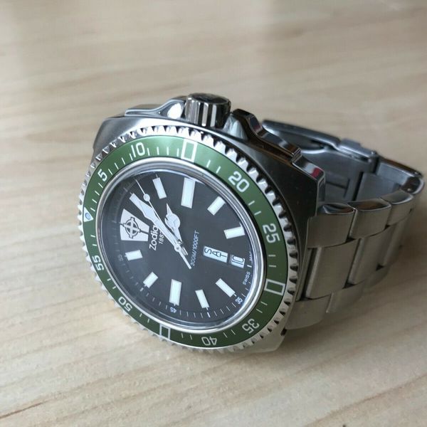 Zodiac V-Wolf Diver ZO2310 mit grüner Lünette; rare, Top condition 