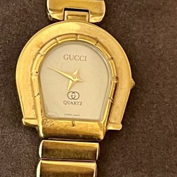 Vintage Gucci Horseshoe Watch Quartz 21mm Women's Gold Tone Swiss Made ...