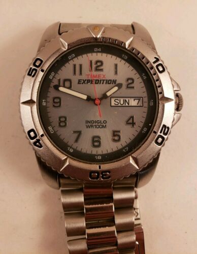 Timex expedition indiglo on sale wr100m stainless steel